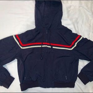 Navy blue zip up jacket from Brandy Melville